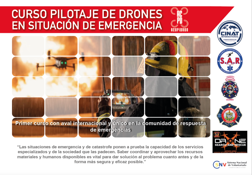 Curso de manejo de drones en situacion de emergencia